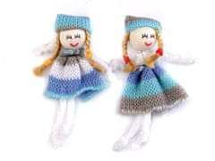 Kraftika 2ks 9 modrá azurová textilní panenka / nášivka 8cm