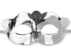 Kraftika 1ks stříbrná sv. karnevalová maska - škraboška