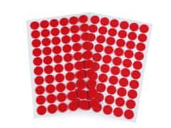 Kraftika 1karta 8 červená suchý zip samolepicí kolečka 15mm, tvary