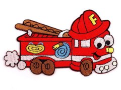 Kraftika 1ks červená hasiči nažehlovačka auto, traktor, loď, hmyz