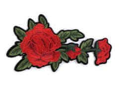 Kraftika 1ks 5 červená nažehlovačka na rifle květy / růže