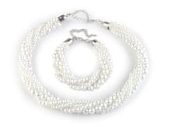 Kraftika 1sada bílá mléčná perlový náhrdelník a náramek
