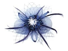 Kraftika 1ks (a028) modrá tmavá fascinátor / brož květ