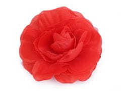 Kraftika 1ks červená brož / ozdoba růže 10cm, textilní brože