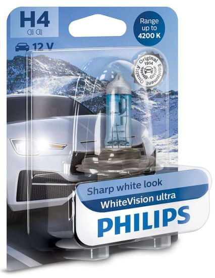 Philips WhiteVision ultra 12342WVUB1 H4 P43t-38 12V 60/55W 1ks blistr