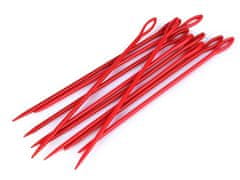 Kraftika 10ks 5 červená plastové jehly délka 15 cm tupé