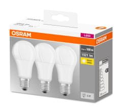 Osram LED BASE CL A FR 100, nestmívatelné, 14 W / 827, E27, 3 ks