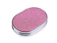 Kraftika 1ks 3 růžová kosmetické zrcátko s glitry