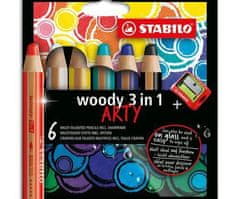 Stabilo Pastelky woody 3v1 - mix barev (6ks),