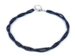 Kraftika 1ks (15) modrá tmavá perlová perlový náhrdelník