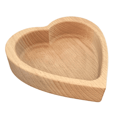 AMADEA Dřevěná miska ve tvaru srdce, masivní dřevo, rozměr 13,5x13,5x4,5 cm