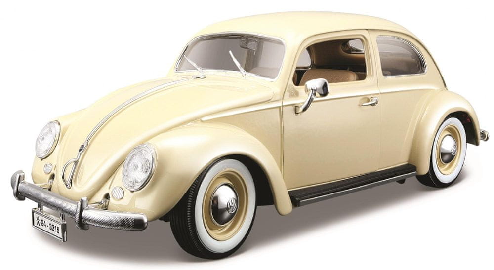 Levně BBurago 1:18 Volkswagen Beetle 1955 krémová