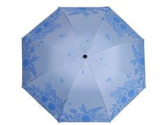 Kraftika 1ks 3 modrá sv. dámský skládací deštník květy