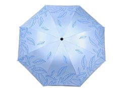 Kraftika 1ks 3 modrá sv. dámský skládací deštník listy