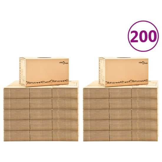 Greatstore Kartónové krabice na stěhování XXL 200 ks 60 x 33 x 34 cm
