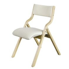 SoBuy Skládací židle FST40-W Kuchyňská židle s bílým polstrovaným sedákem