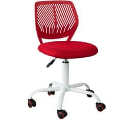 SoBuy FST64-R  Psací židle Stolní židle Dětská otočná židle Otočná židle Kancelářská židle Červená Výška sedáku: 46-58cm