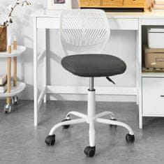 SoBuy FST64-W Psací židle Stolní židle Dětská otočná židle Otočná židle Kancelářská židle Bílá Výška sedáku: 46-58cm