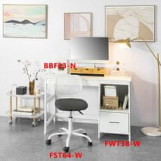 SoBuy FST64-W Psací židle Stolní židle Dětská otočná židle Otočná židle Kancelářská židle Bílá Výška sedáku: 46-58cm