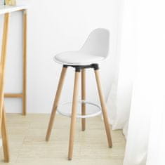 SoBuy FST70-W Barová židle s opěrkou nohou Barová židle Pultová stolička Bílá Výška sedáku: 70cm