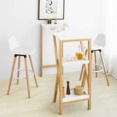 SoBuy FST70-W Barová židle s opěrkou nohou Barová židle Pultová stolička Bílá Výška sedáku: 70cm