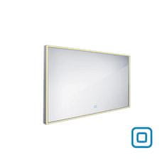 NIMCO Zrcadlo do koupelny 120x70 s osvětlením v tenkém rámu po obvodu, dotykový spínač NIMCO ZP 13006V