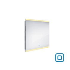 NIMCO Zrcadlo do koupelny 80x70 s osvětlením nahoře a dole, dotykový spínač NIMCO ZP 12003V