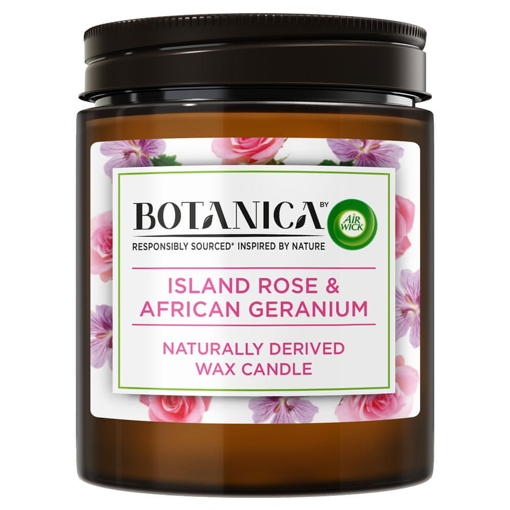 Air wick Botanica by svíčka - Exotická růže a africká pelargónie 205 g
