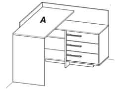 Nejlevnější nábytek ELPHIN rohový psací stůl, bílá/dub sonoma
