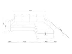 Nejlevnější nábytek Rohová sedačka ASTANA, černá látka/bílá ekokůže