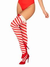 Obsessive Vánoční punčochy Kissmas stockings - Obsessive červená L/XL