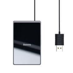 BASEUS Ultra-thin bezdrátová nabíječka Qi s USB káblom 1m, černá