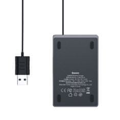 BASEUS Ultra-thin bezdrátová nabíječka Qi s USB káblom 1m, černá