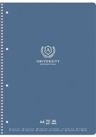 SHKOLYARYK Spirálový sešit "University", A4+, čtverečkovaný, 80 listů, mix motivů