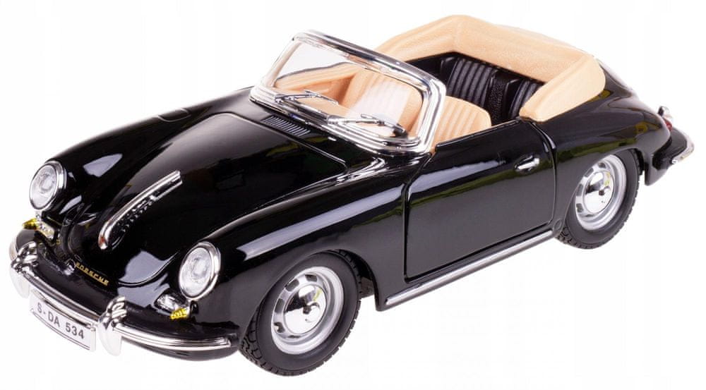 Levně BBurago 1:24 Porsche 356B 1961 Cabriolet černá
