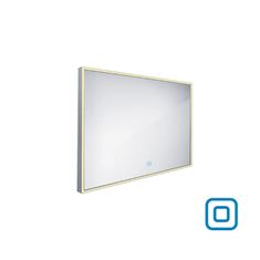 NIMCO Zrcadlo do koupelny 100x70 s osvětlením v tenkém rámu po obvodu, dotykový spínač NIMCO ZP 13004V