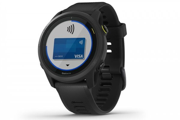 moderné inteligentné hodinky garmin 745 gps Bluetooth odolné do hĺbky 50 m vstavaný mp3 bezkontaktné platby garmin pay batéria s výdržou 7 dní veľa športových profilov denné návrhy tréningu na mieru čas na zotavenie race predictor merania srdcového rytmu krokomer gps GLONASS galileo wifi ant plus body battery energy monitor smart notifikácia detekcia pádov