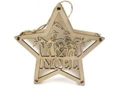 commshop Dřevěná svítící hvězda - Noel (15 cm)