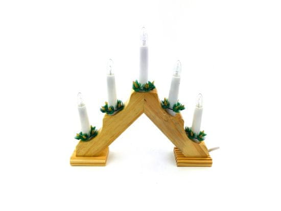 commshop Vánoční svícen pyramida - 5 žárovek (do zásuvky)