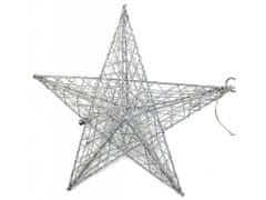 commshop Vánoční svítící dekorace - Hvězda 32 cm (stříbrná)