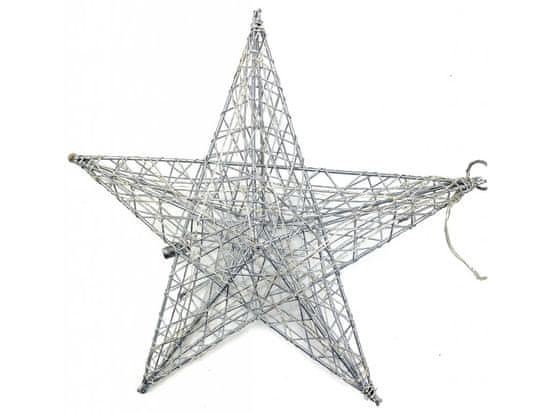 commshop Vánoční svítící dekorace - Hvězda 50 cm (stříbrná)