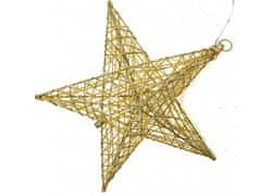 commshop Vánoční svítící dekorace - Hvězda 39 cm (zlatá)