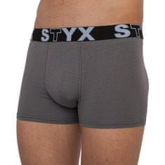 Styx 3PACK pánské boxerky sportovní guma nadrozměr tmavě šedé (R10636363) - velikost XXXL
