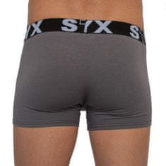 Styx 3PACK pánské boxerky sportovní guma nadrozměr tmavě šedé (R10636363) - velikost XXXL