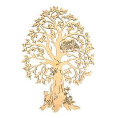 AMADEA Dřevěný strom se sovami, přírodní závěsná dekorace, výška 28 cm