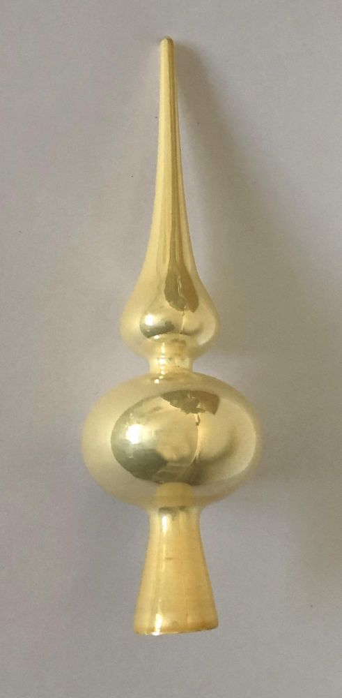 DUE ESSE Vánoční skleněná špička, zlatá perleť 2, 20 cm