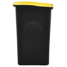 Greatstore Odpadkový koš s víkem 50 l černý a žlutý