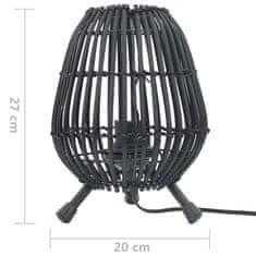 Greatstore Stolní lampa vrba černá 60 W 20 x 27 cm E27