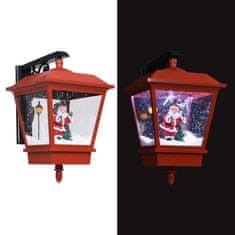 shumee vidaXL LED vánoční lucerna s Mikulášem, červená, 40x27x45 cm