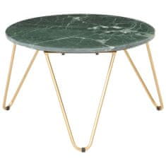 Greatstore Konferenční stolek zelený 65x65x42cm pravý kámen mramorový vzor